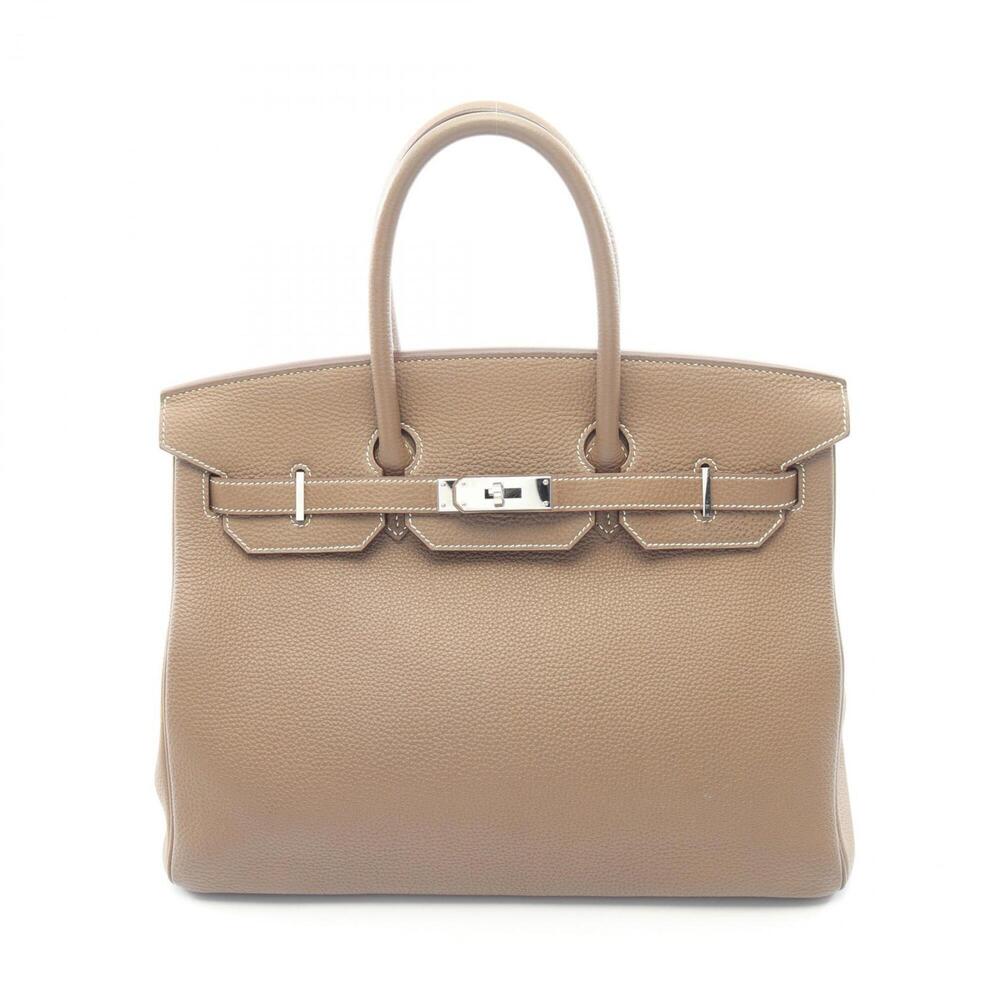 Hermes Birkin 35 Handbag, Togo Leather, Women's, Gray, 027767CK